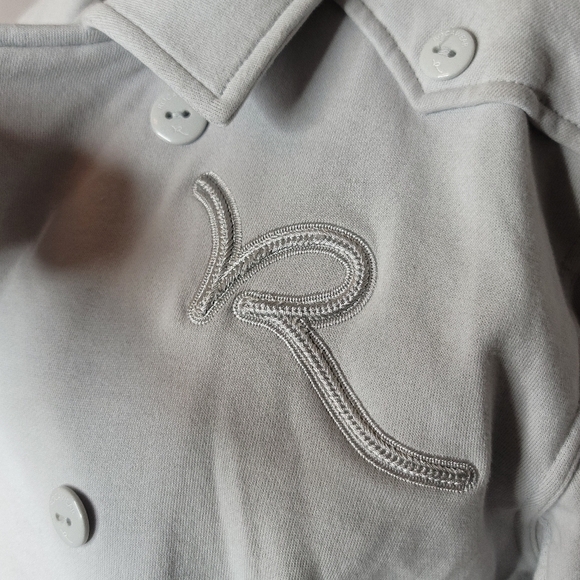 Rocawear Kids Double Breasted Jacket Light Gray‎ Embroidered Logo Size Medium - Picture 4 of 11